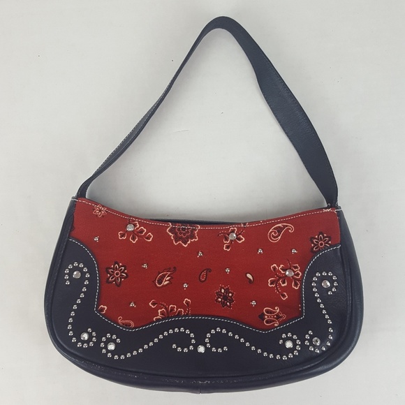 American West Handbags - 🔥Red/Blue Leather Shoulder Purse by American West